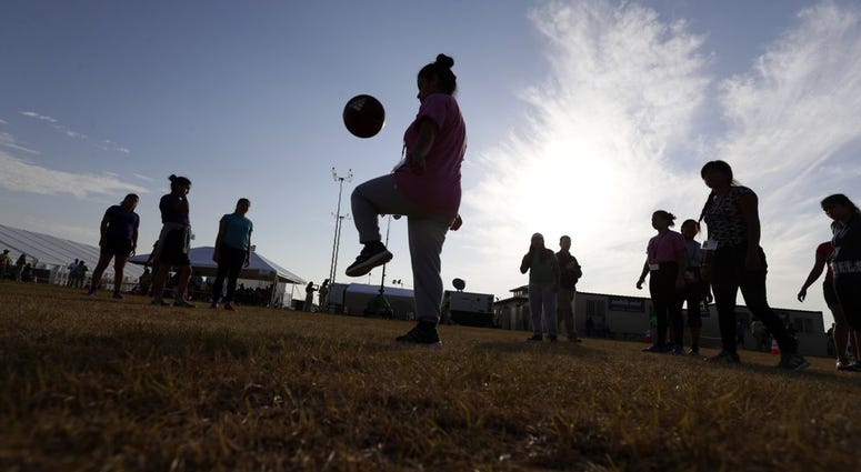 U.S. government's newest holding center for migrant children in Carrizo Springs, Texas