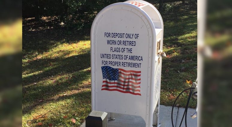 Depository for worn flags in south St. Louis County. Depository for worn flags in south St. Louis County.