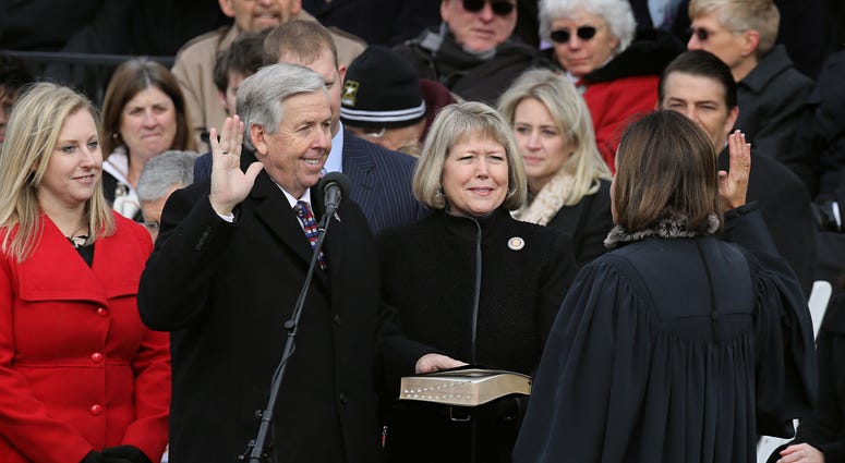 Mike Parson is sworn in as Missouri Lieutenant Governor during inauguration ceremonies in Jefferson City, Mo Mike Parson is sworn in as Missouri Lieutenant Governor during inauguration ceremonies in Jefferson City, Mo