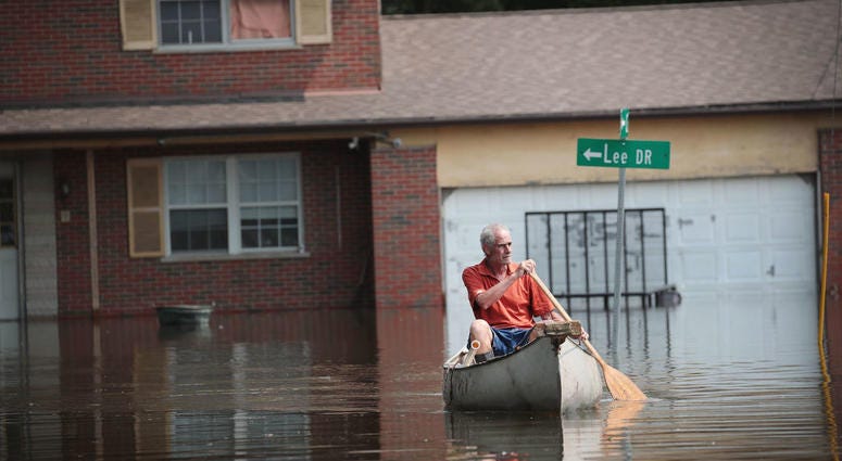 West Alton flooding along Mississippi River in Illinois