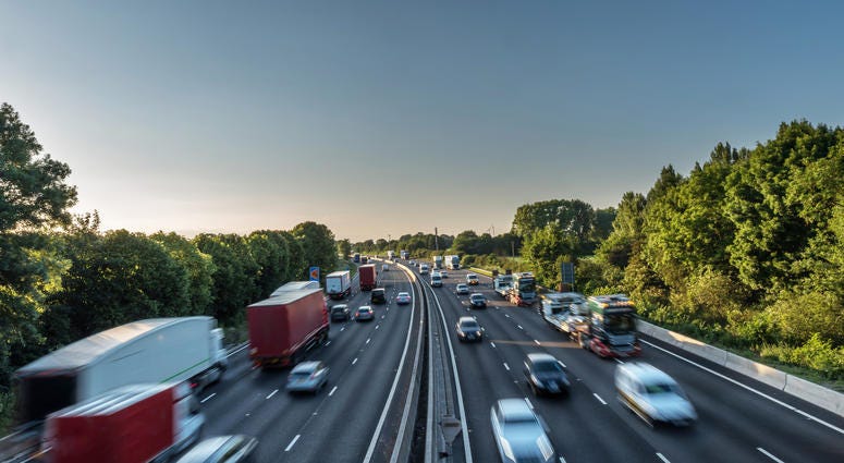 cars driving on highway
