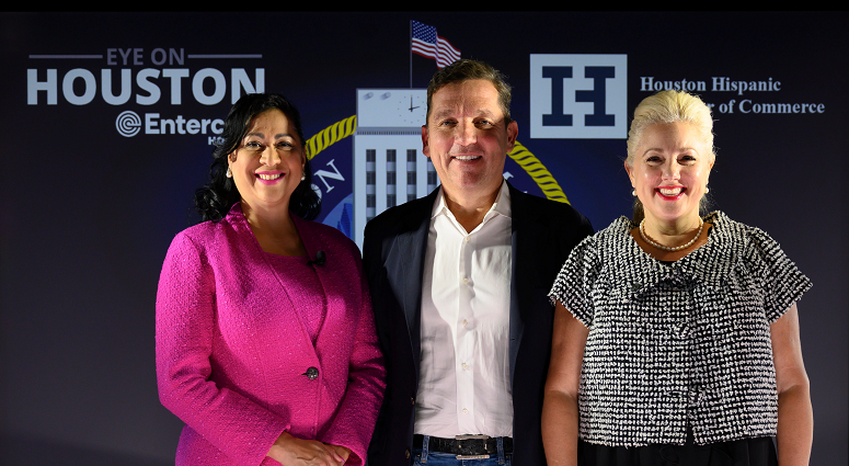 Sarah Frazier, Dr. Laura Murillo with candidate Tony Buzbee