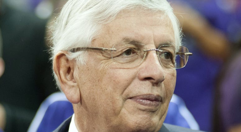 NBA commissioner David Stern looks on before the game between the Sacramento Kings and Denver Nuggets at Sleep Train Arena.