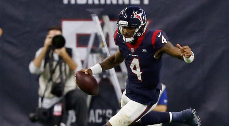 Deshaun Watson #4 of the Houston Texans rushes with the ball during the fourth quarter against the Indianapolis Colts during the Wild Card Round at NRG Stadium on January 5, 2019 in Houston, Texas. Deshaun Watson