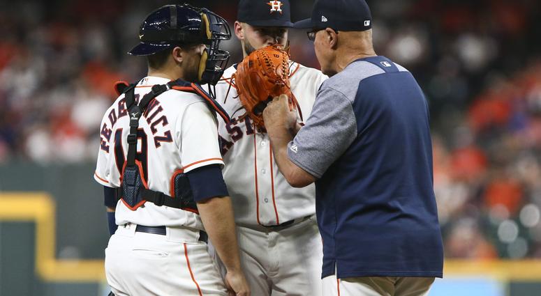 Lance McCullers Jr. mound visit Lance McCullers Jr. mound visit