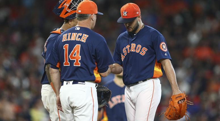 Lance McCullers Jr. exits vs. the Rangers Lance McCullers Jr. exits vs. the Rangers