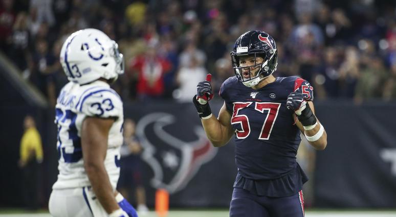 Brennan Scarlett makes big tackle in the fourth quarter to help seal Texans victory