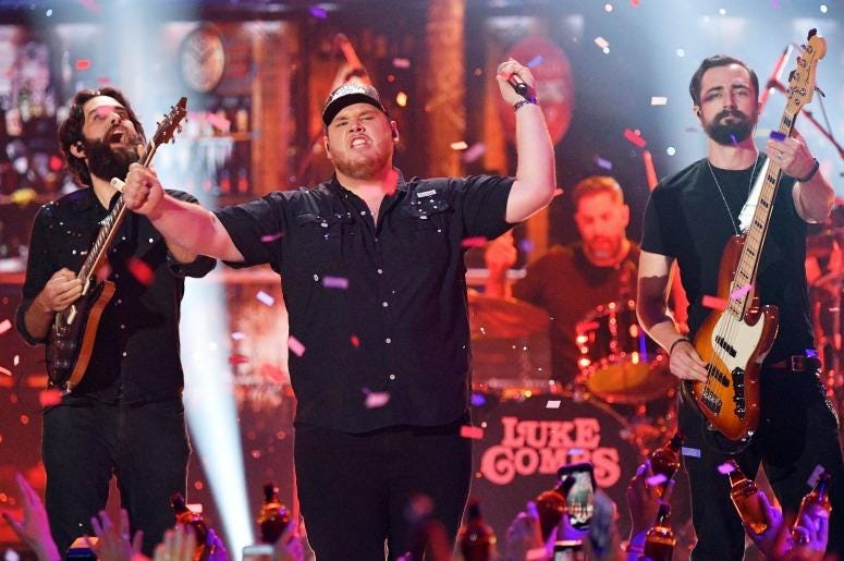 Luke Combs performs at the 2019 CMT Music Awards Luke Combs performs at the 2019 CMT Music Awards