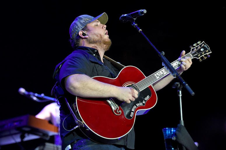Luke Combs performs onstage during the 2019 Stagecoach Festival at Empire Polo Field on April 27, 2019 in Indio, California Luke Combs performs onstage during the 2019 Stagecoach Festival at Empire Polo Field on April 27, 2019 in Indio, California