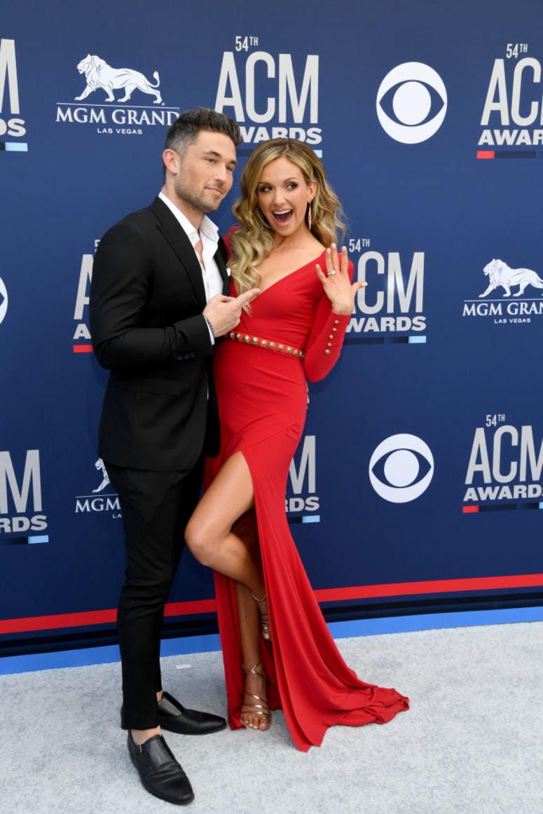 Michael Ray and Carly Pearce attends the 54th Academy Of Country Music Awards at MGM Grand Hotel & Casino on April 07, 2019 in Las Vegas, Nevada Michael Ray and Carly Pearce attends the 54th Academy Of Country Music Awards at MGM Grand Hotel & Casino on April 07, 2019 in Las Vegas, Nevada