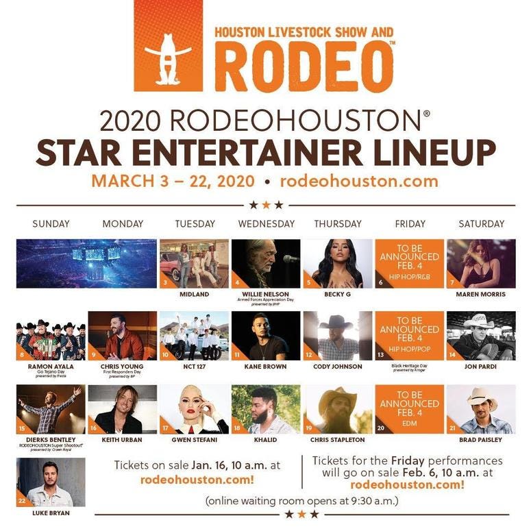 Rodeo Lineup