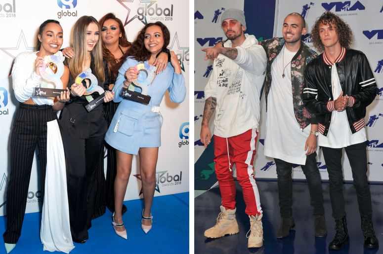 3/1/2018 - Leigh-Anne Pinnock, Perrie Edwards, Jesy Nelson and Jade Thirlwall of Little Mix in the press room at the Global Awards. KEVI, Matthew Russell, and Trevor Dahl of Cheat Codes at the 2017 MTV Video Music Awards. 3/1/2018 - Leigh-Anne Pinnock, Perrie Edwards, Jesy Nelson and Jade Thirlwall of Little Mix in the press room at the Global Awards. KEVI, Matthew Russell, and Trevor Dahl of Cheat Codes at the 2017 MTV Video Music Awards.