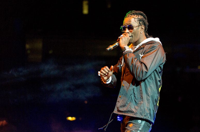 Young Thug Young Thug (Jeffery Lamar Williams) during the WGCI Big Jam at United Center on December 30, 2016, in Chicago, Illinois.