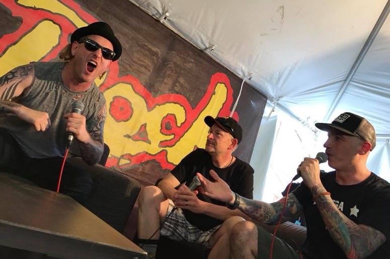 Corey Taylor with BJ & Migs at Pain in the Grass slipknot, corey taylor, bj and migs, clown, seattle, new music