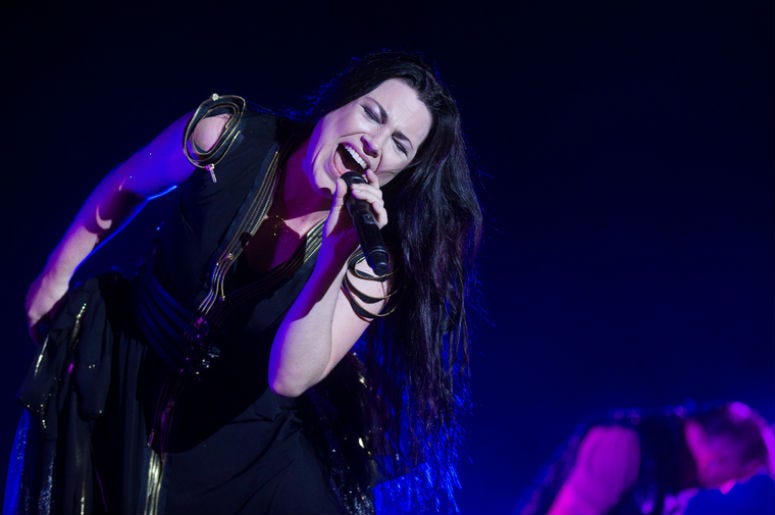 Singer Amy Lee of Evanescence during performance at festival Rock for People in Hradec Kralove, Czech republic, July 6, 2017. Singer Amy Lee of Evanescence during performance at festival Rock for People in Hradec Kralove, Czech republic, July 6, 2017.