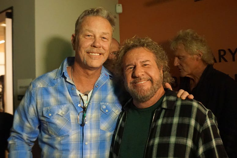 James Hetfield of Metallica with Sammy Hagar
