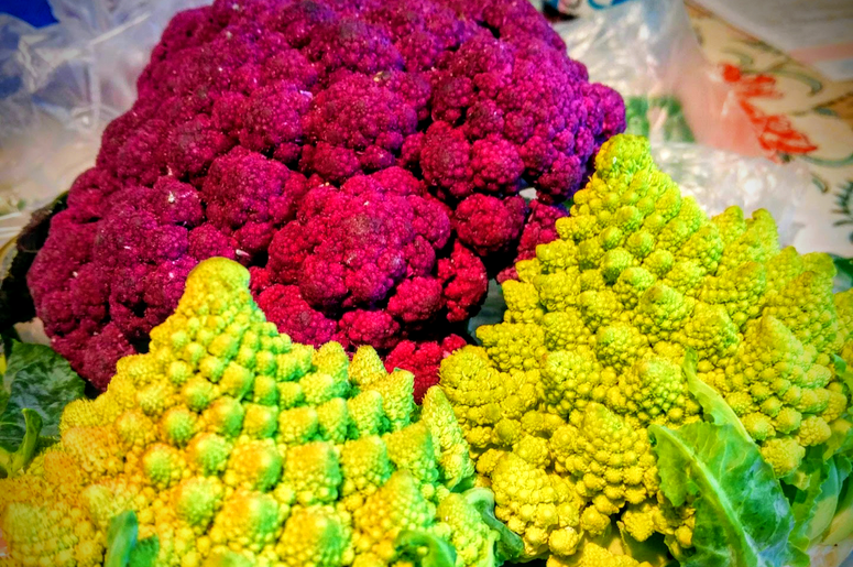 Purple Cauliflower and Romanesco look cool!