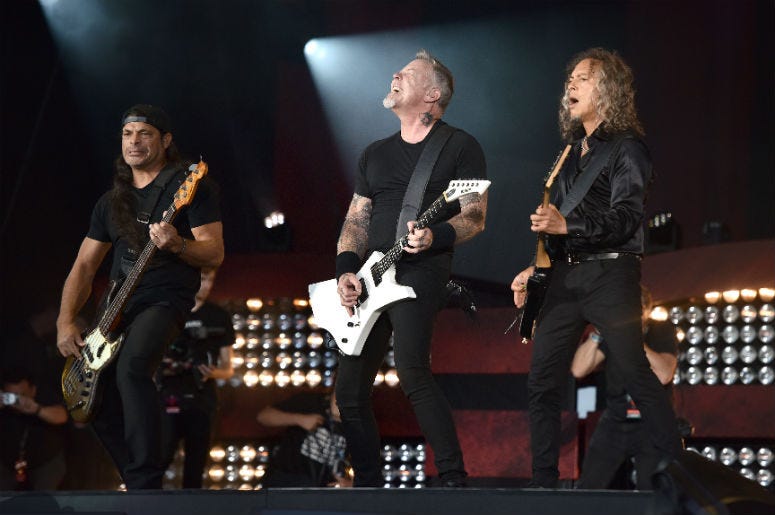 Metallica performs onstage Metallica performs onstage