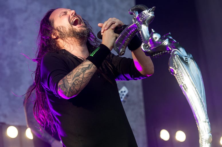 Leeds Festival 2017 - Day 3 8/27/2017 - Jonathan Davis of Korn performing live on stage on day 3 of Leeds Festival a Bramham Park, UK. Picture date: Sunday 27 August, 2017. Photo credit: Katja Ogrin/ EMPICS Entertainment. (Photo by PA Images/Sipa USA) *** US Rights
