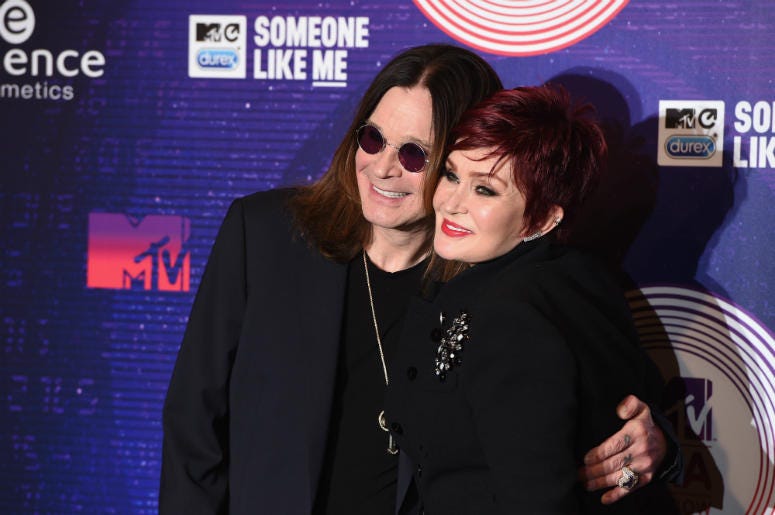 Ozzy Osbourne and Sharon Osbourne attend the MTV EMA's 2014 at The Hydro on November 9, 2014 Ozzy Osbourne and Sharon Osbourne attend the MTV EMA's 2014 at The Hydro on November 9, 2014