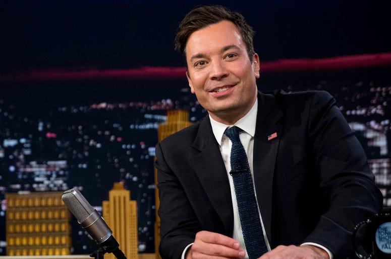 AP18176030384298 In this Friday, Sept. 16, 2016, file photo, Jimmy Fallon talks during a taping of "The Tonight Show with Jimmy Fallon," in New York. U.S. President Donald Trump is telling Fallon to “be a man” and stop “whimpering” about the personal anguish he felt over
