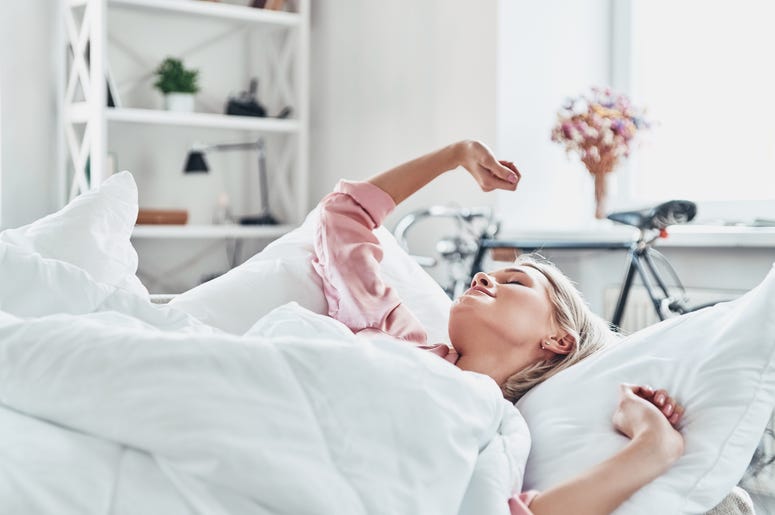 Woman waking up