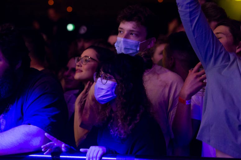 Masks at concert Masks at concert
