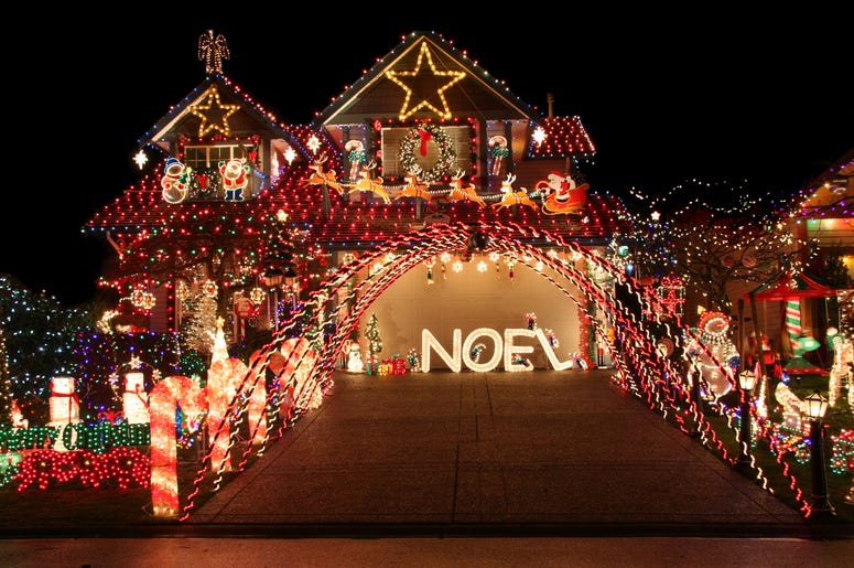 Christmas lights house