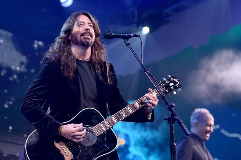 Dave Grohl of the Foo Fighters performs onstage Dave Grohl of the Foo Fighters performs onstage