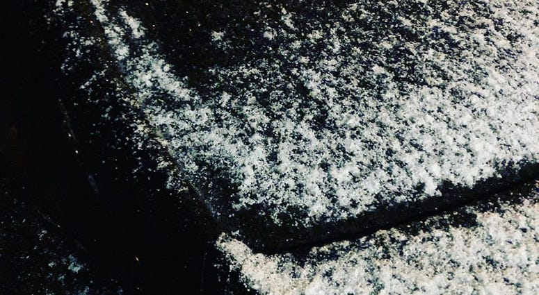 Snow on windshield