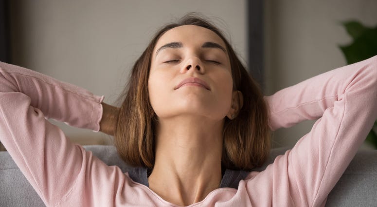 woman relaxing on the couch