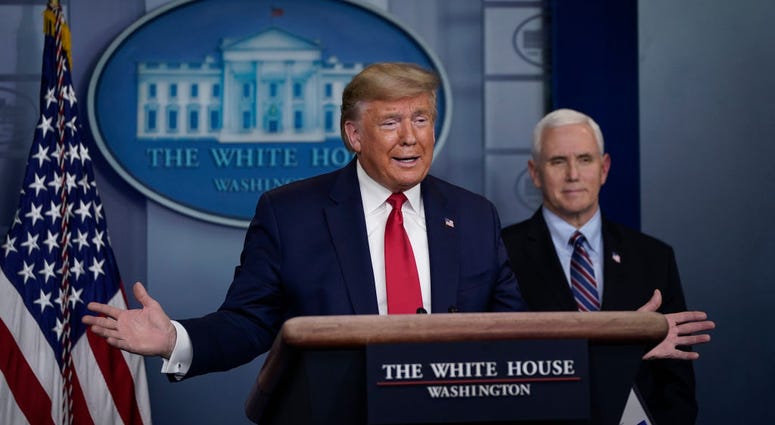 Trump at a white house potium