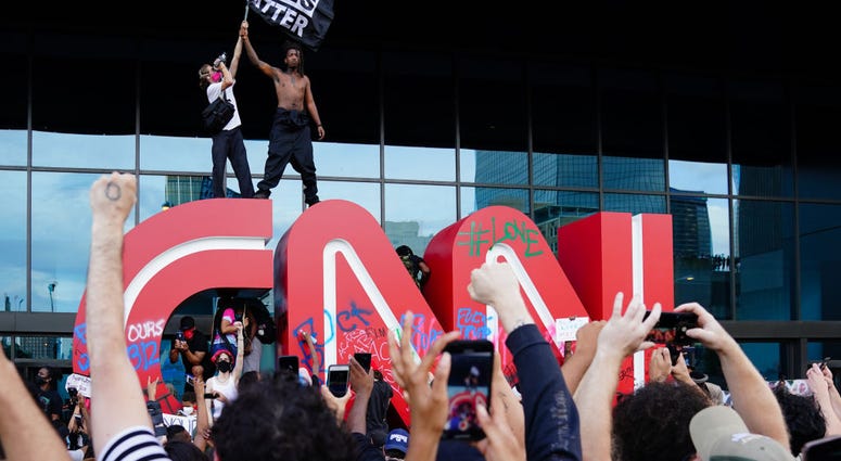 protests at CNN Center in Atlanta