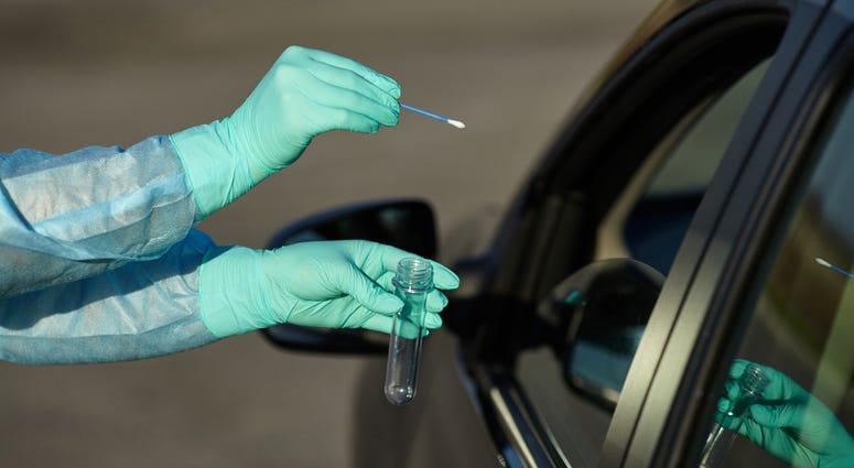 Drive through coronavirus COVID-19 testing