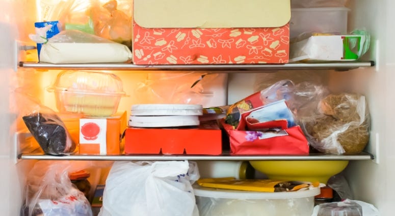 Cluttered Fridge