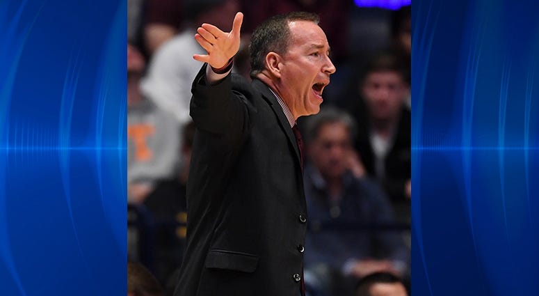 Texas A&M Aggies head coach Billy Kennedy during the first half against the Vanderbilt Commodores of the SEC conference tournament at Bridgestone Arena. Texas A&M Aggies head coach Billy Kennedy during the first half against the Vanderbilt Commodores of the SEC conference tournament at Bridgestone Arena.