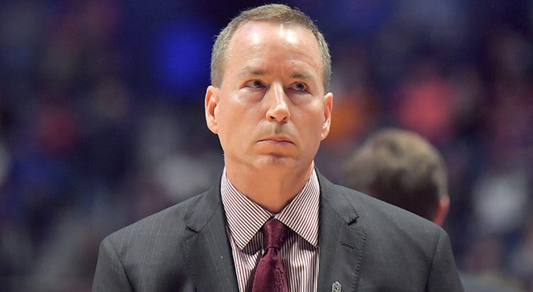 Texas A&M Aggies coach Billy Kennedy reacts in the first half against the Vanderbilt Commodores in the SEC conference tournament at Bridgestone Arena. Texas A&M Aggies coach Billy Kennedy reacts in the first half against the Vanderbilt Commodores in the SEC conference tournament at Bridgestone Arena.