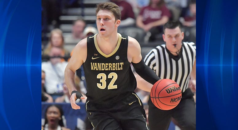 Vanderbilt Commodores forward Matt Ryan (32) dribbles the ball against the Texas A&M Aggies in the SEC conference tournament at Bridgestone Arena. Vanderbilt Commodores forward Matt Ryan (32) dribbles the ball against the Texas A&M Aggies in the SEC conference tournament at Bridgestone Arena.