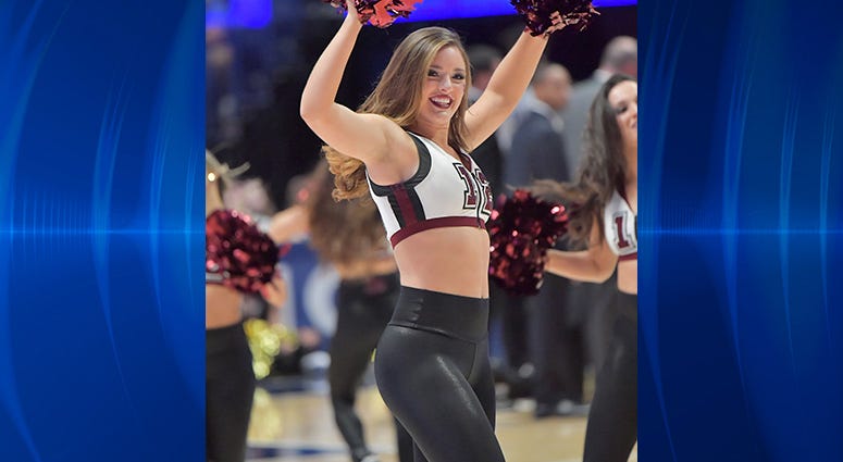 Texas A&M Aggies cheerleader performs in the second half of the SEC conference tournament against the Vanderbilt Commodores at Bridgestone Arena. Texas A&M Aggies cheerleader performs in the second half of the SEC conference tournament against the Vanderbilt Commodores at Bridgestone Arena.