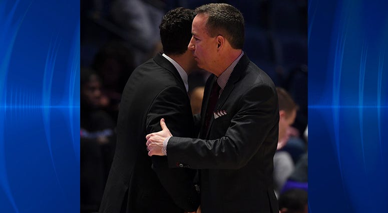 Vanderbilt Commodores head coach Bryce Drew and Texas A&M Aggies head coach Billy Kennedy/ after an Aggies win in the SEC conference tournament at Bridgestone Arena. Vanderbilt Commodores head coach Bryce Drew and Texas A&M Aggies head coach Billy Kennedy/ after an Aggies win in the SEC conference tournament at Bridgestone Arena.