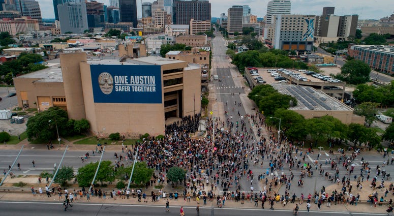 Protests in downtown Austin