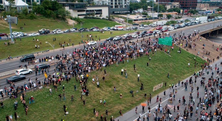 Protests in downtown Austin