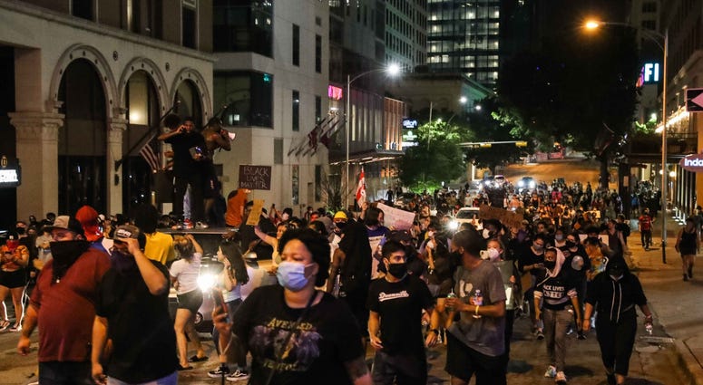 Protests in downtown Austin