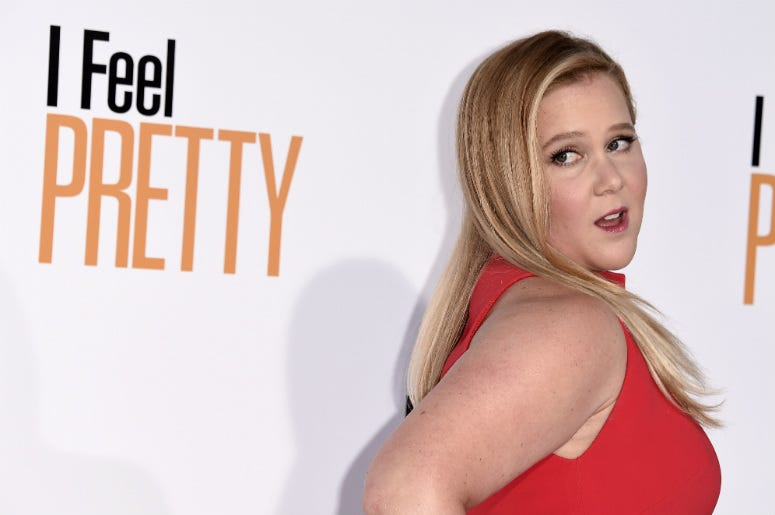 Amy Schumer at the world premiere of "I Feel Pretty" at Westwood Village Theater 100.3 Jack FM,Amy Schumer,Kidney,Infection,Hospital,Medical,Health,I Feel Pretty,New,Movie,Premiere