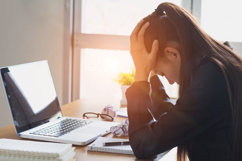 Woman, Office, Desk, Computer, Job, Stress, Sunset, Long Hours Woman, Office, Desk, Computer, Job, Stress, Sunset, Long Hours
