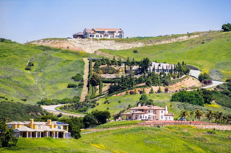 Mansion, Houses, Hill, Overlooking, San Francisco Mansion, Houses, Hill, Overlooking