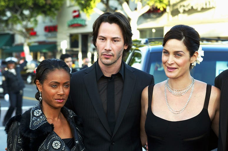 Jada Pinkett Smith, Keanu Reeves and Carrie-Anne Moss