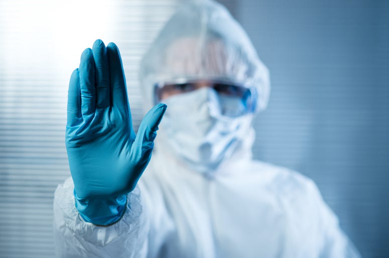 person in a hazmat suit