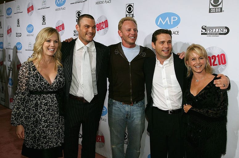 Jennie Garth, Brian Austin Green, Ian Ziering, Jason Priestley and Gabrielle Carteris