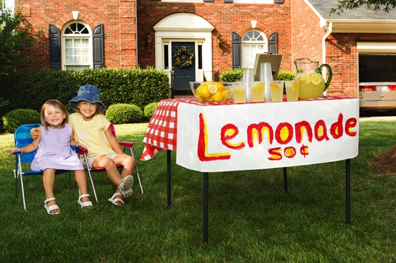 Kids at a lemonade stand